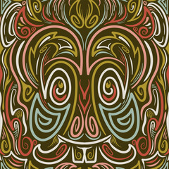 Background Intricate Tribal Mask A Colorful and Symbolic Abstract Artwork