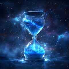 Cosmic hourglass, swirling blue stardust