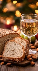 Festive bread and wine