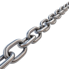 Obraz premium Strong Metal Chain Link Background on transparent background