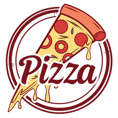 Delicious Pizza Slice Logo Design with Melted Cheese