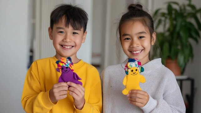 Handmade Sock Puppets by Siblings for Community Benefit