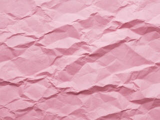 Fototapeta premium Crumpled pink paper texture. Pink wallpaper background 