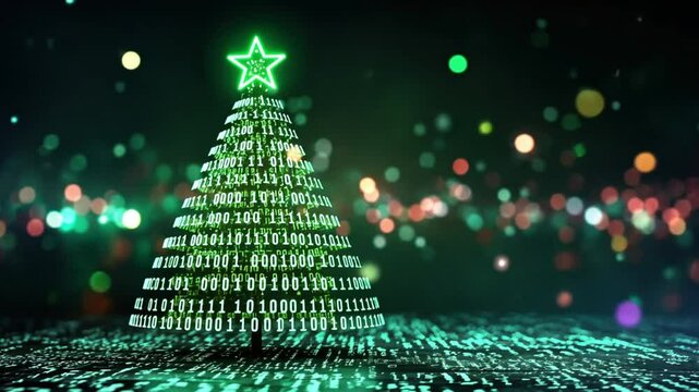 Digital Christmas Tree: A Festive Binary Celebration
