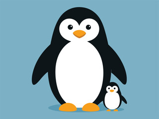 Fototapeta premium penguin dad & chick