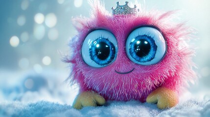 Fototapeta premium Fluffy Princess on Snow, Soft Focus