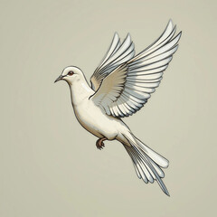 Obraz premium A Majestic White Dove in Flight