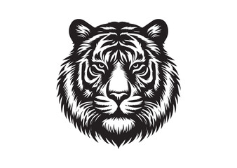 Tiger Head Silhouette Vector