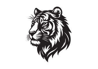 Tiger Head Silhouette Vector