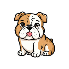 Cute colorful Bulldog Vector Cartoon illustration