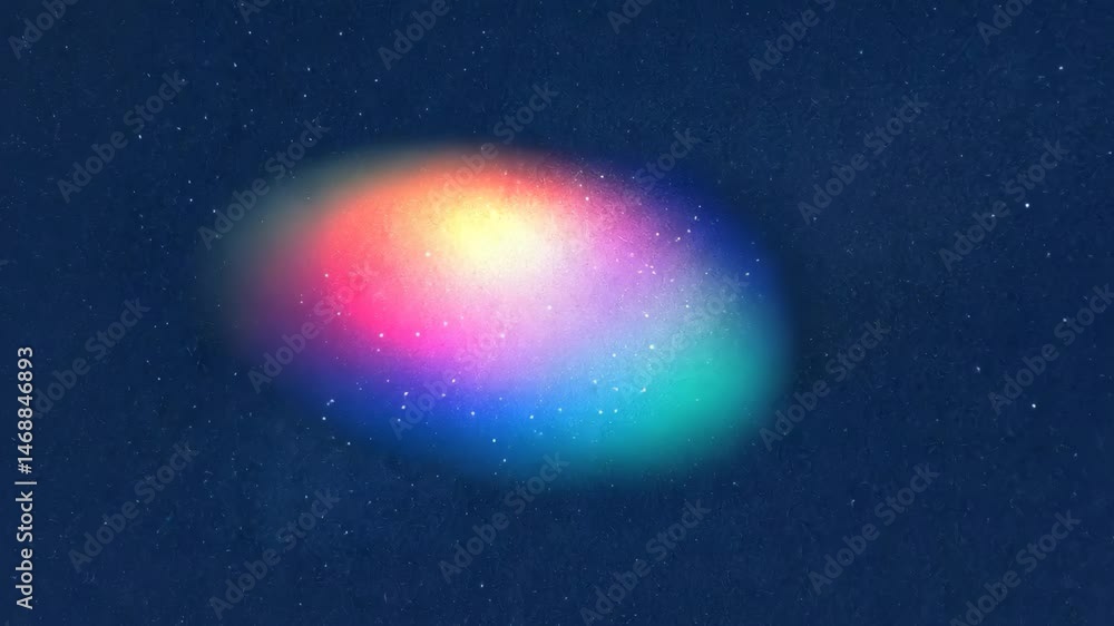 Aufkleber iridescent galactic nebula swirl in deep blue outer space background with dense starfield celestial 