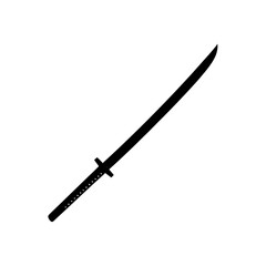 samurai sword silhouette on white background  .svg
