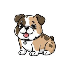 Obraz premium Cute colorful Bulldog Vector Cartoon illustration