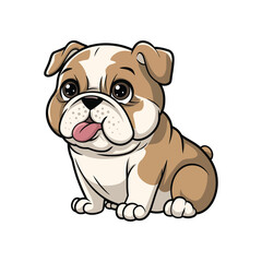 Fototapeta premium Cute colorful Bulldog Vector Cartoon illustration