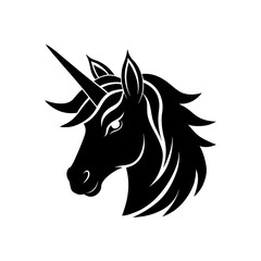 unicorn head vector on white background  .svg