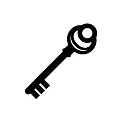 vintage key icon on white background  .svg
