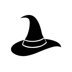 wizard hat silhouette on white background  .svg