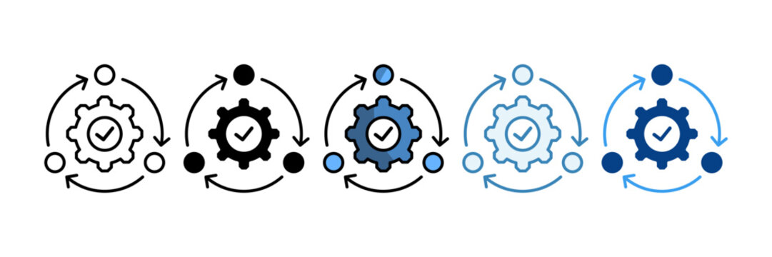 Project Execution Icon Set Multiple Style Collection