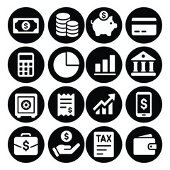 Finance & Banking Icon Set PNG