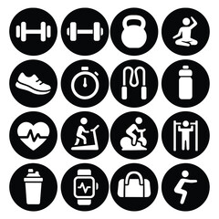 Fitness & Workout Icon Set PNG