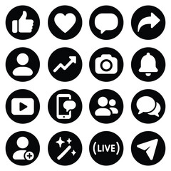 Social Media Icons – Bold Silhouettes