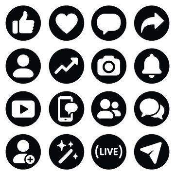 Social Media Icons &ndash; Bold Silhouettes