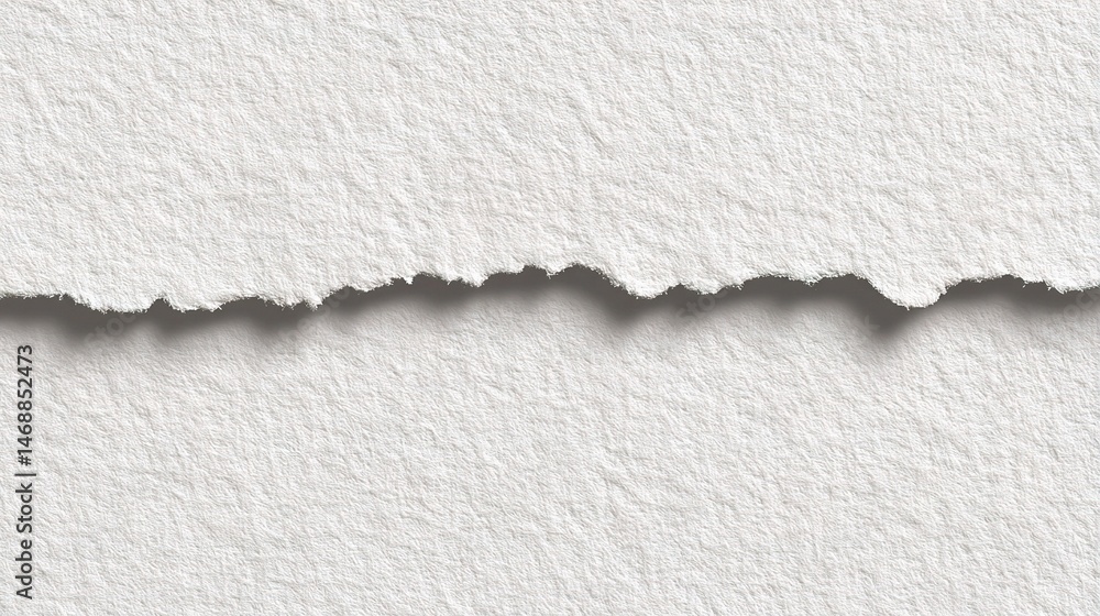 Poster torn edge of textured white paper isolated on transparent background