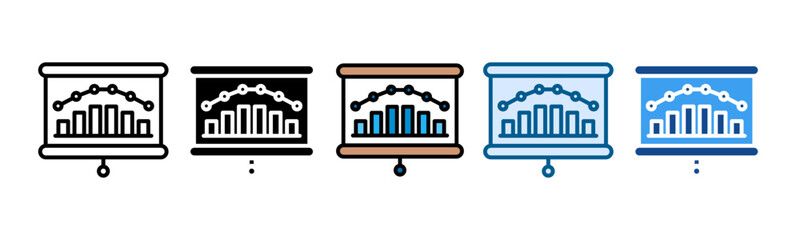 Histogram Icon Set Multiple Style Collection