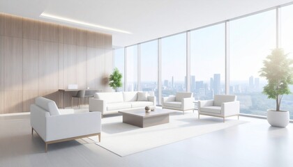 Fototapeta premium Luxurious business lounge with dark wood tones and brass accents