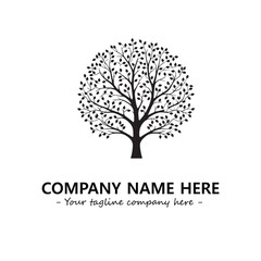 Tree Silhouette Logo Company Design Illustration Vector Graphic Image