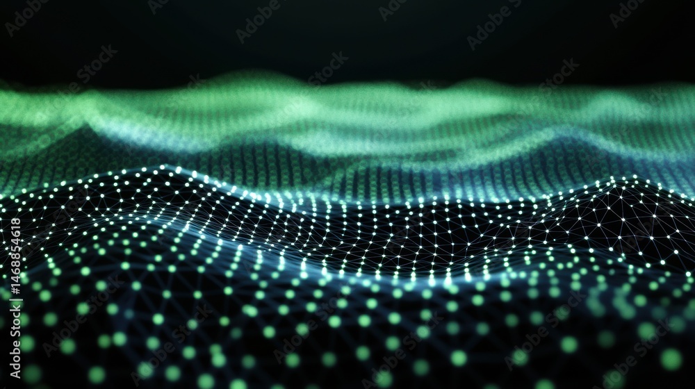Poster abstract green polygon background with copy space