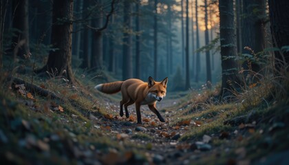 red fox in the woods