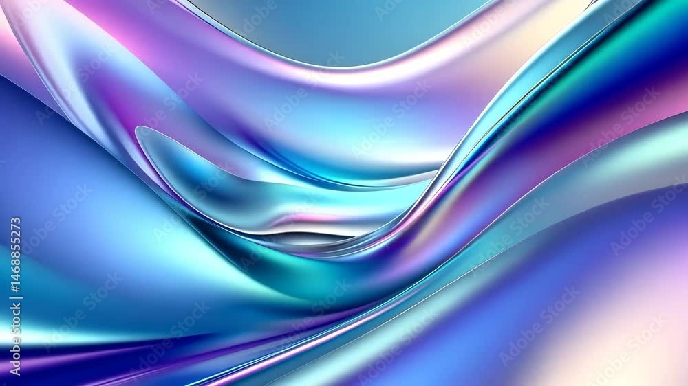 Poster iridescent flowing wave abstract background with smooth gradient color and light effect digital art