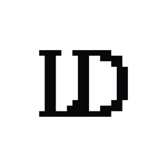LD monogram logo design letter text name symbol monochrome logotype alphabet character simple logo