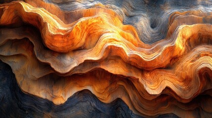 Obraz premium Layered, sculpted rock formations, in warm hues