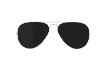 Close up of aviator sunglasses. Black aviator sunglasses isolated. Cool aviator sunglasses black lenses gold frames.  PNG transparency © POSMGUYS