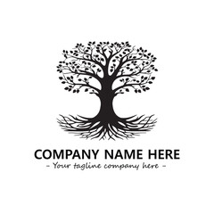 Obraz premium Tree Silhouette Logo Company Design Illustration Vector Graphic Image