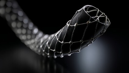 Black White Close-Up Fishnet Fabric Blurred Background Texture Pattern