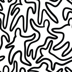 Human pile doodle seamless pattern for sticker, postcard, wallpaper, mural, fabric, prints, wall decor, clothing, etc
