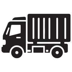 Delivery Truck Illustration Transporting Goods and Boxes by Road
