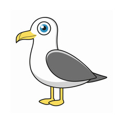 Seagull side view simplistic design vector art illustration