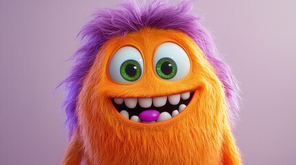 Happy Orange Monster Portrait