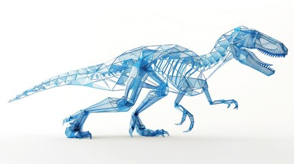 Fototapeta premium 3D polygonal dinosaur skeleton