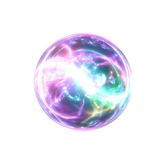 Luminous Orb Abstract Energy Sphere with Glowing Plasma and Neon Lights