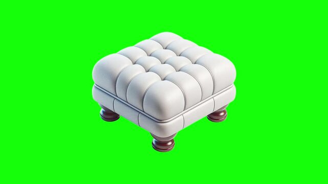 Footstool green screen animation motion graphic in 4K high resolution.