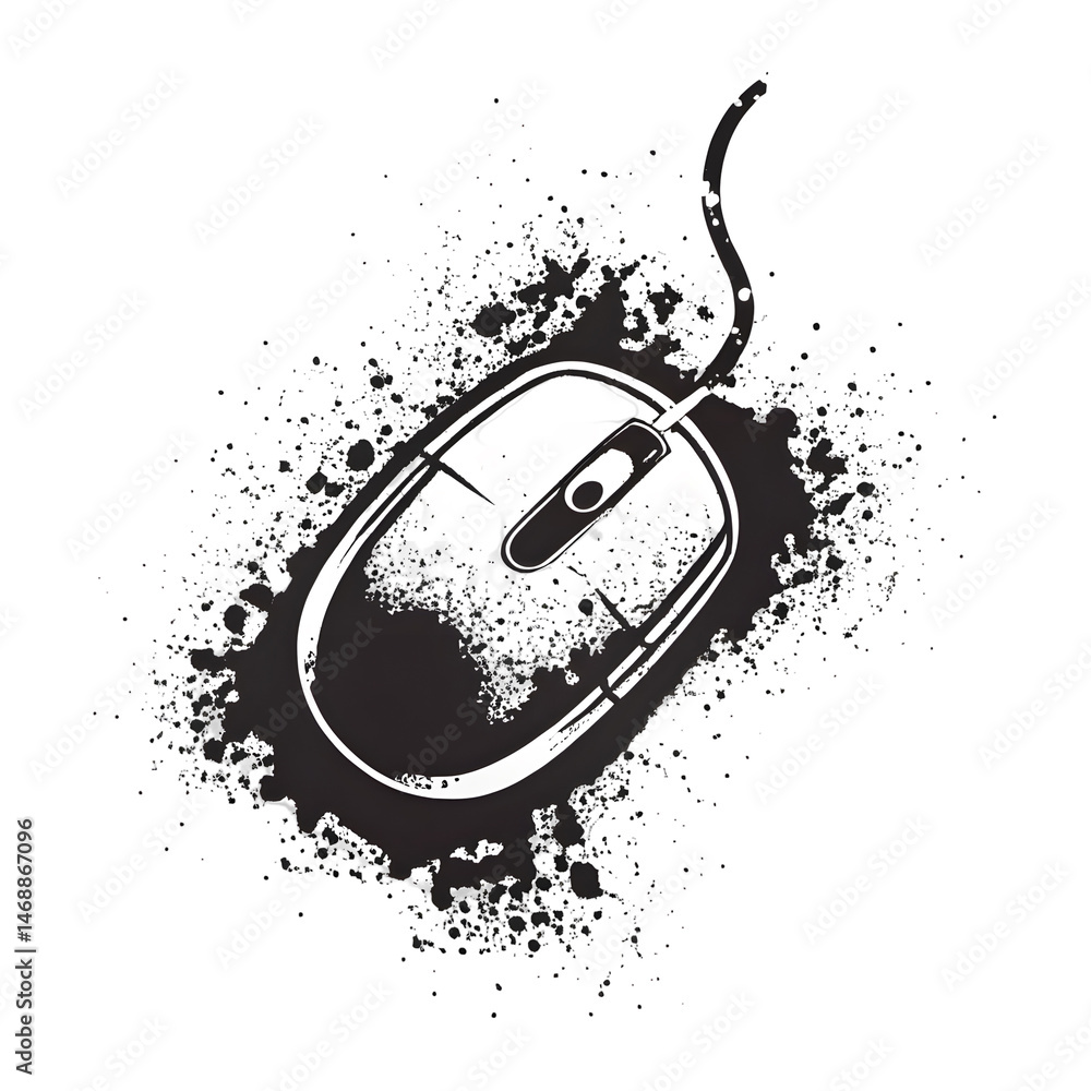 Aufkleber computer mouse isolated icon on a transparent background