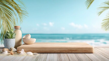Wooden Display Decoration for Beach-Themed Summer Setup