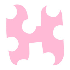 H Alphabet Hand Drawn Style And Pink Design Font Design H Alphabet Isolated