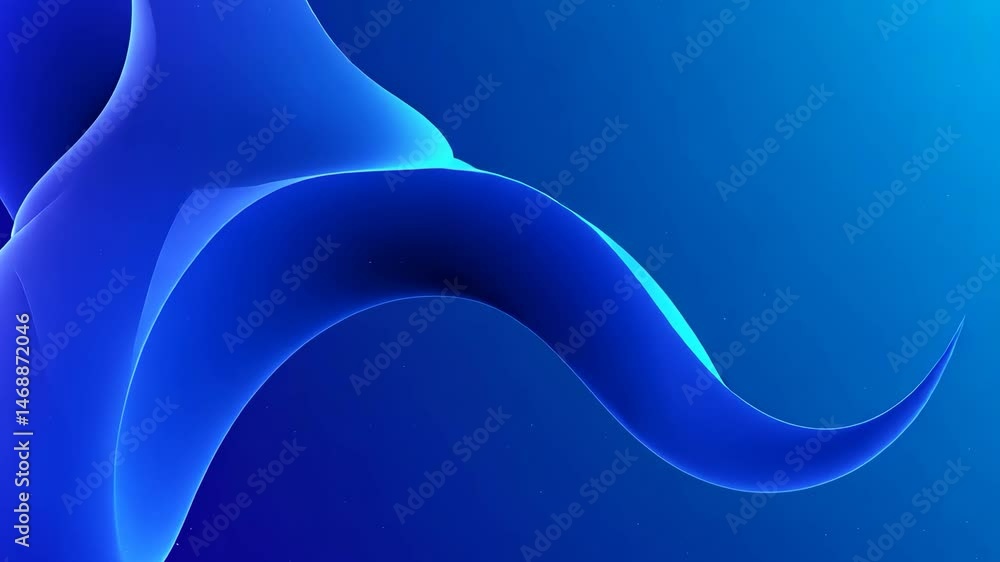 Poster abstract blue fluid wave shape on dark blue gradient background dynamic artistic smooth and modern w