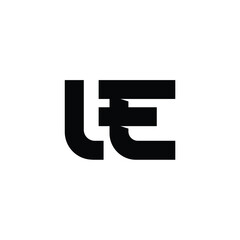 Obraz premium LE monogram logo design letter text name symbol monochrome logotype alphabet character simple logo